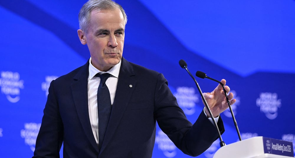 Mark Carney à Davos, le 20 janvier 2026.
