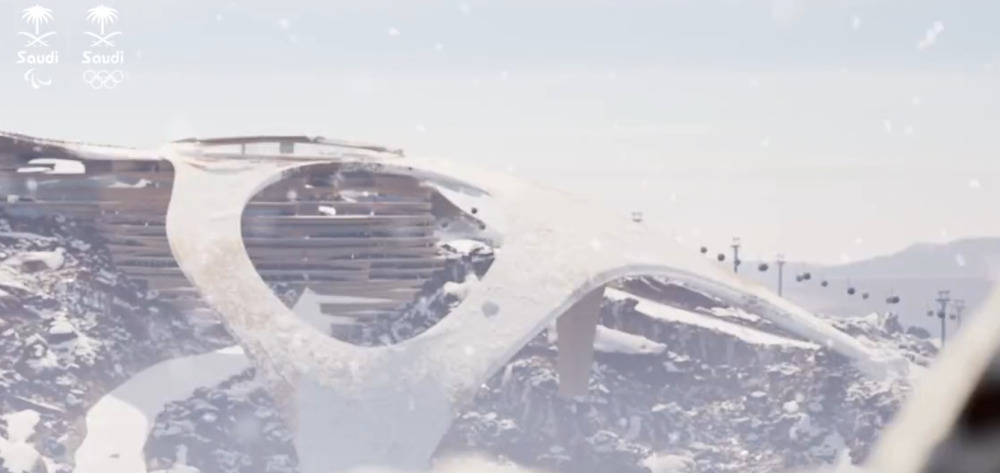 Les pistes de ski de Trojena présentées dans le cadre du projet de Jeux asiatiques pour 2029 (vue d’artiste).