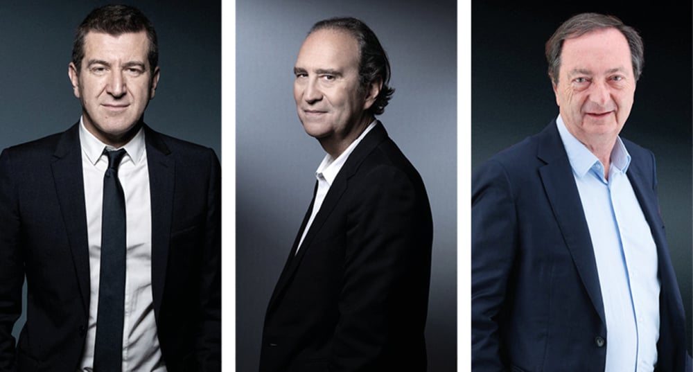 Matthieu Pigasse, Xavier Niel, Michel-Édouard Leclerc.