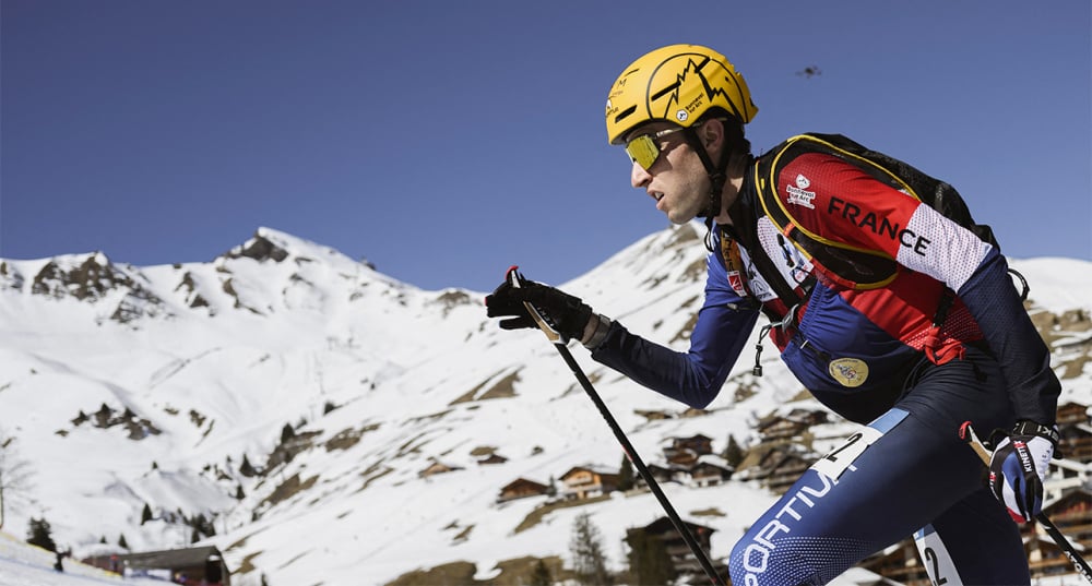 Thibault Anselmet, aux championnats du monde, aux Crosets (Suisse), le 3 mars 2025.