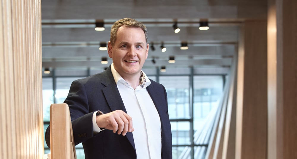 John-Paul Scally, au siège social de Lidl, à Chatenay-Malabry, le 10 février. AU SIEGE SOCIAL DE LIDL A CHATENEY MALABRY LE 10 FEVRIER 2026