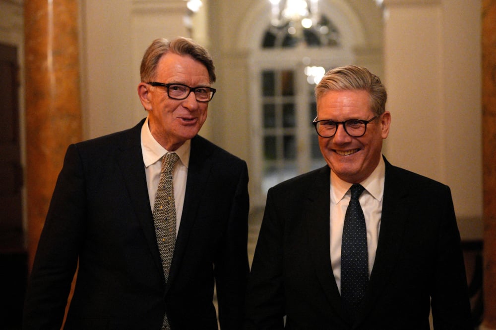 Peter Mandelson avec Keir Starmer lors de sa visite à Washington l'an passé.