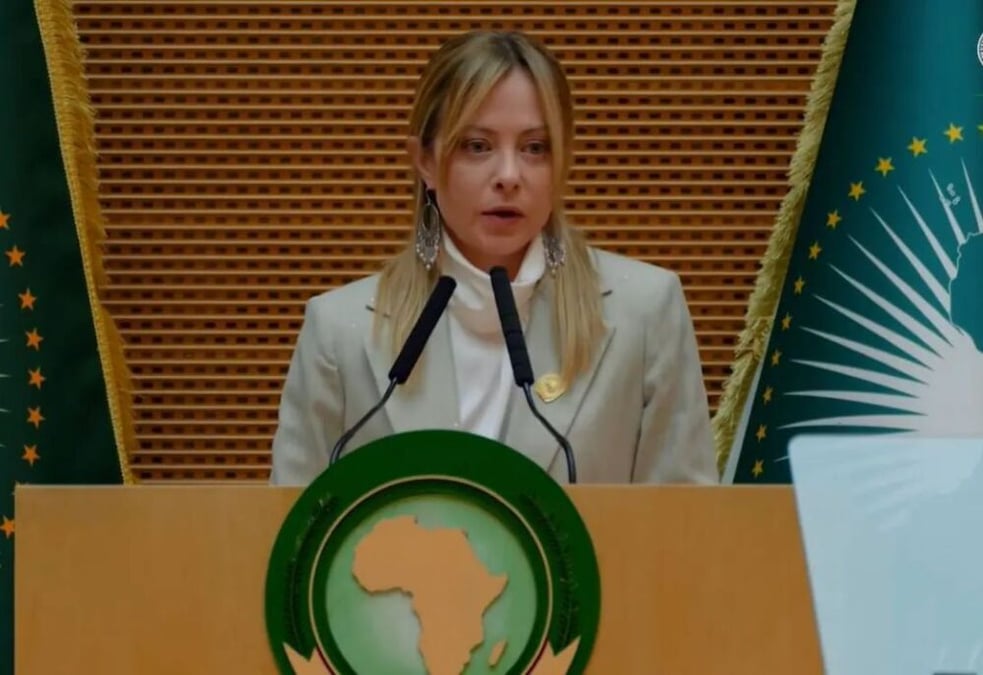 Giorgia Meloni, présidente du Conseil italien, lors du 39ᵉ sommet de l’Union africaine à Addis-Abeba, en Ethiopie.