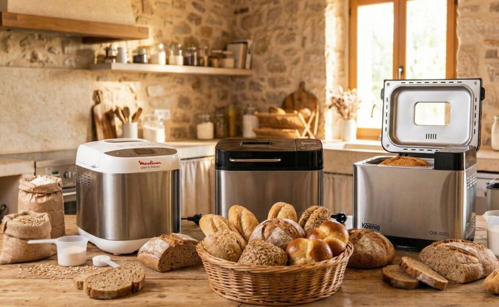 Astuce pratique : pesez farine, eau, levure et sel à l’avance dans des boîtes hermétiques pour gagner du temps le matin et lancer la machine à pain en quelques minutes seulement.