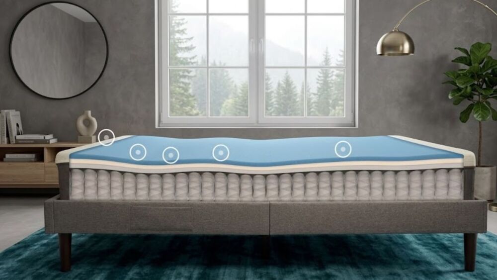 Le matelas Emma Original offre un confort équilibré grâce à sa mousse MemoryAdapt et ses ressorts zonés.