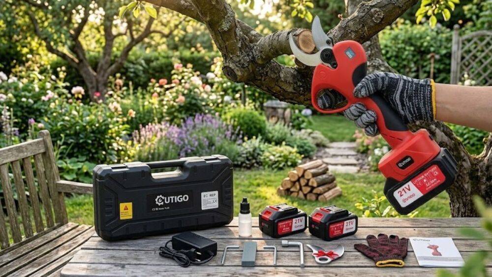 Le sécateur OUTIGO sans fil permet une coupe jusqu’à 40 mm, idéal pour tous les jardins.