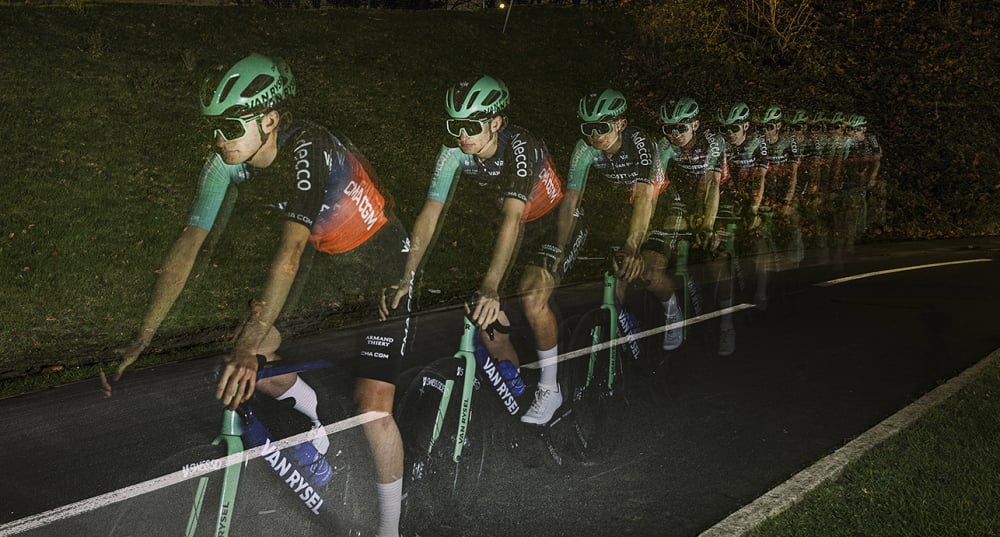 Portrait de Paul Seixas au village BTWIN - Decathlon Cycle Lille, le 10 décembre 2025.