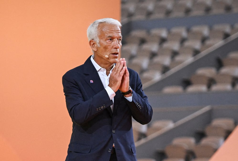 Le président du MEDEF, Patrick Martin, prend la parole lors de la Rencontre des entrepreneurs de France 2025 à Paris, le 27 août 2025.