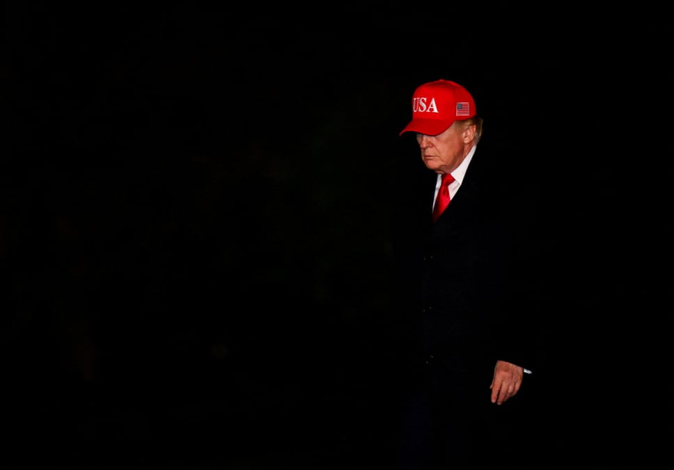 Le président américain Donald Trump arrivant à la Maison Blanche, le 12 avril 2026.