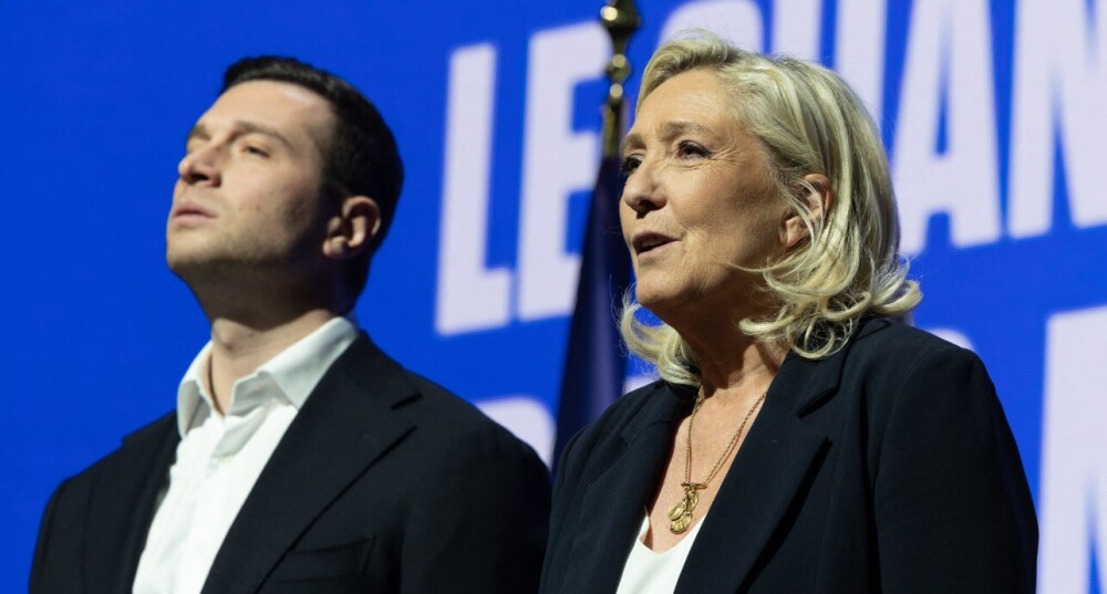 Jordan Bardella et Marine Le Pen à Chalons-en-Champagne, le 18 mars 2026