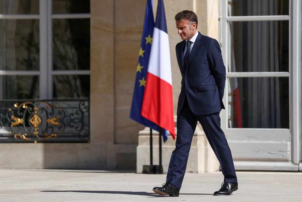 Le président français Emmanuel Macron au palais de l’Élysée à Paris, le 8 avril 2026.