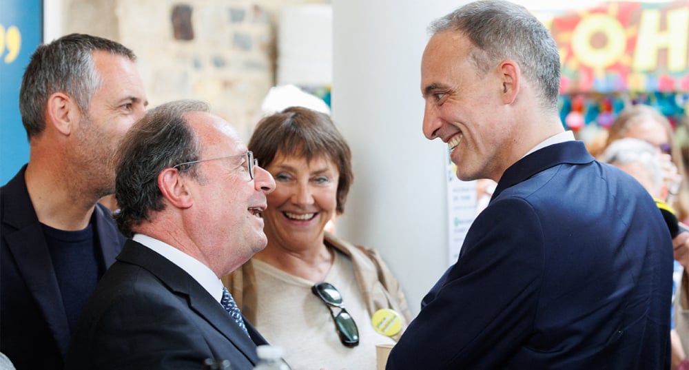 François Hollande et Raphaël Glucksmann se sont rencontrés samedi 25 avril en Bretagne.