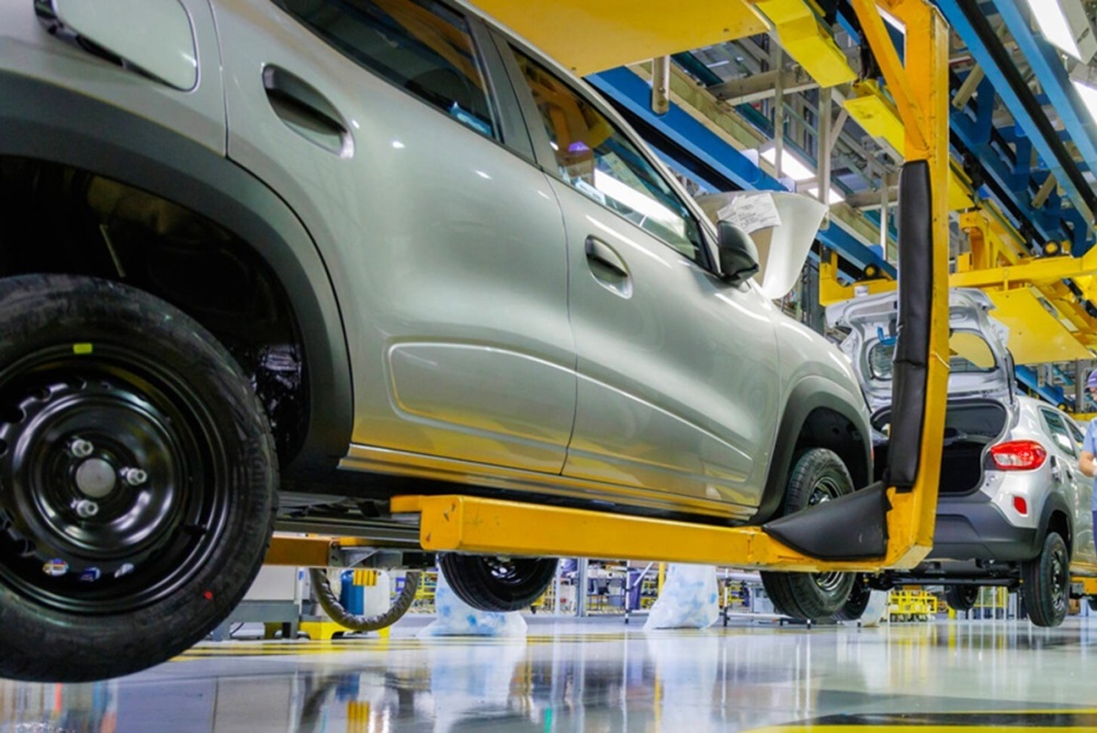 Une ligne de construction automobile.