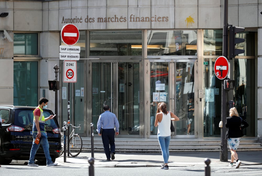 Vue du siège de l'Autorité des marchés financiers à Paris.