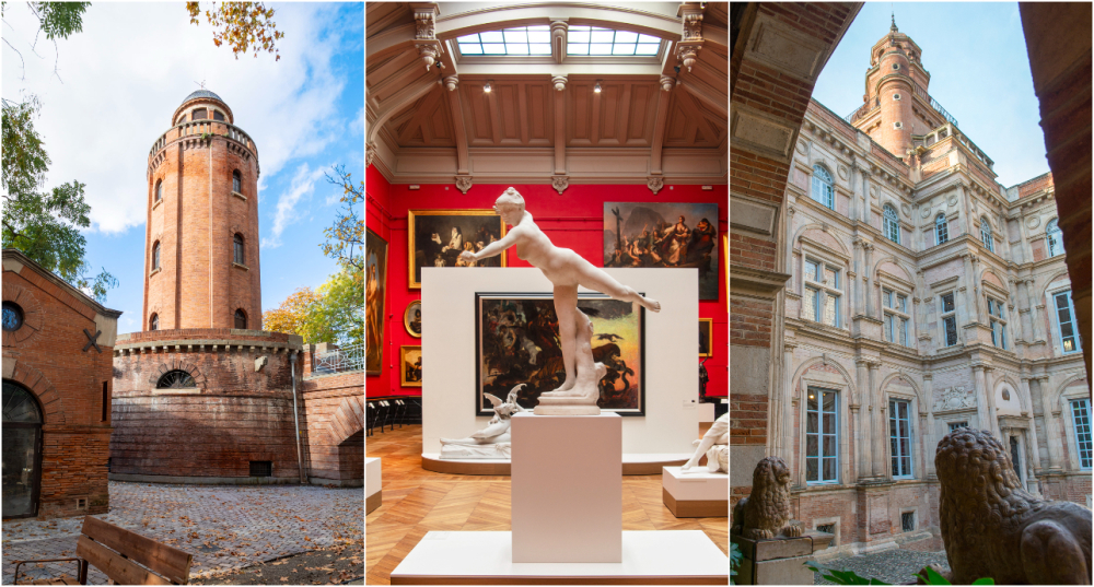 A Toulouse (Haute-Garonne) : le Château d’eau, le Musée des Augustins et la Fondation Bemberg.