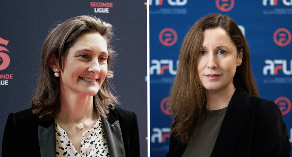 Amélie Oudéa-Castera, présidente du Comité National Olympique et Sportif Français et Béatrice Bourgeois, présidente de l'Agence de lutte contre le dopage.