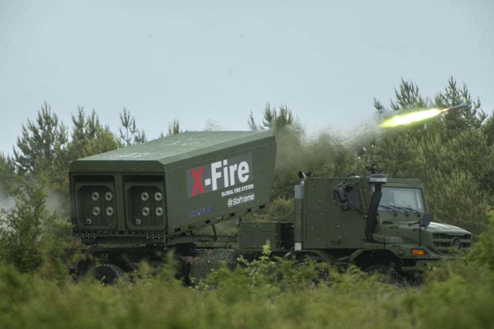 Tir effectué avec le lanceur X-Fire de Soframe