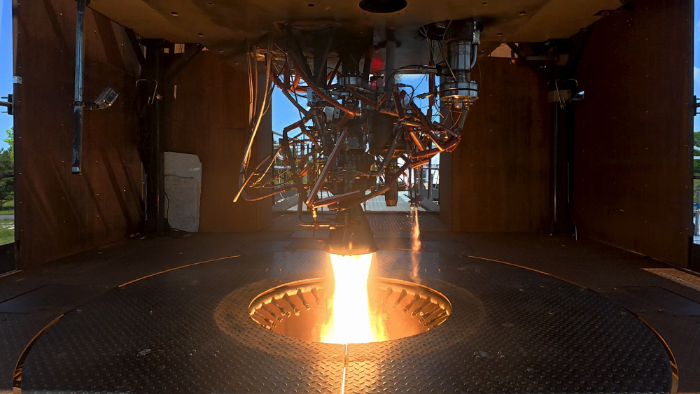Essai à feu du moteur Navier complet.