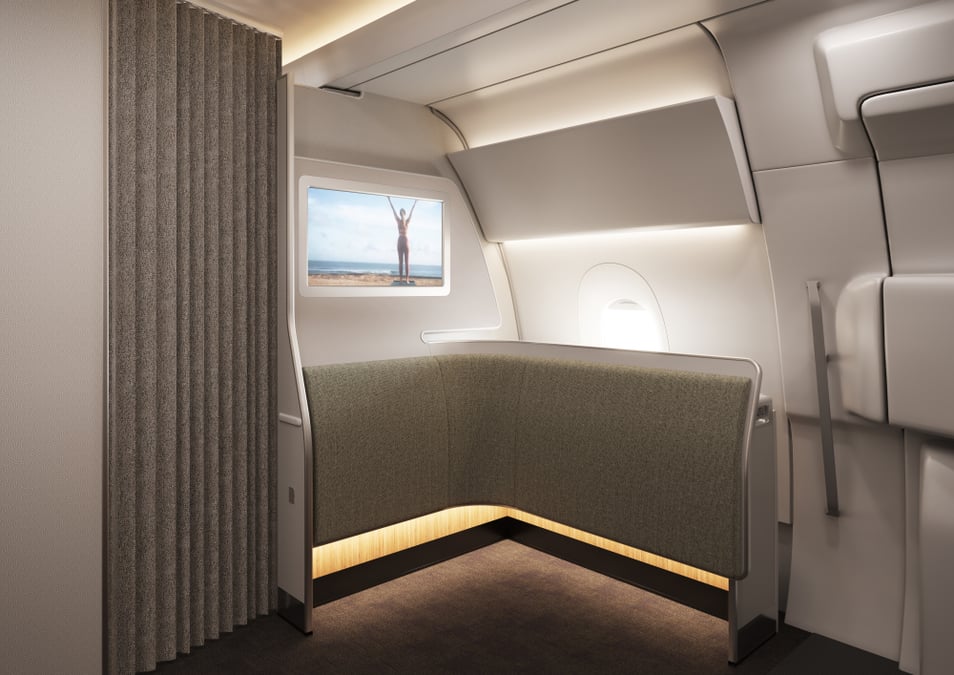 Pour que ses passagers puissent se détendre, Qantas a introduit à bord des "Wellbeing zone" (Zones de bien être) où les passagers pourront aussi faire de l'exercice.