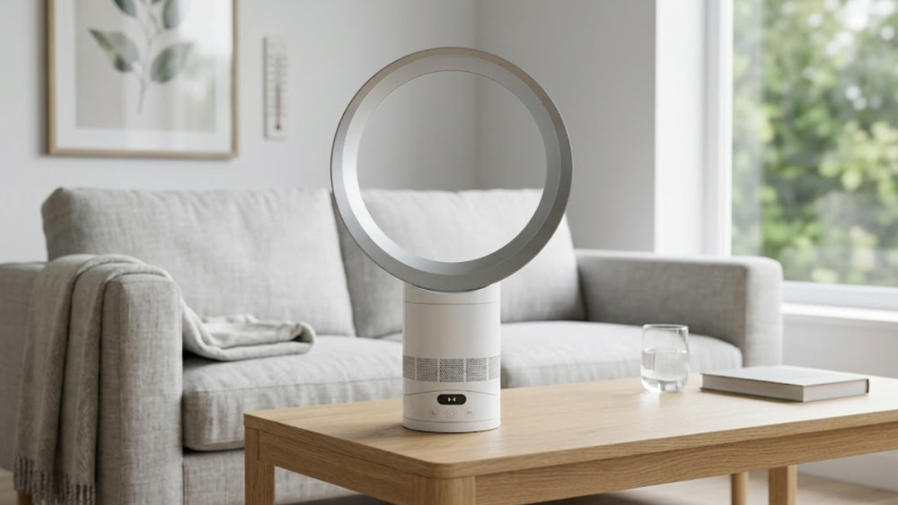 Ce ventilateur sans pales se distingue par son design sécurisé et son entretien simplifié au quotidien.
