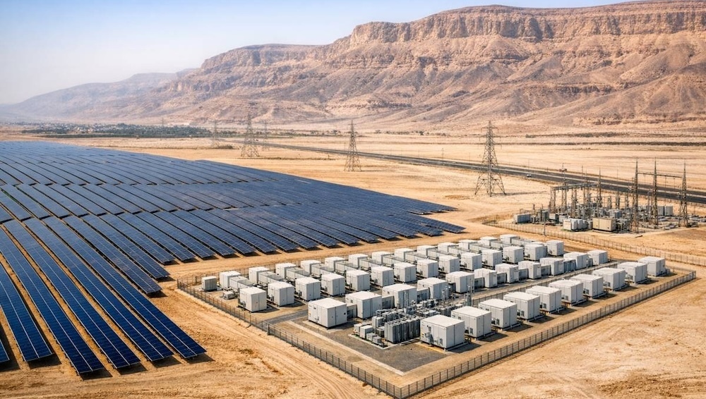 À Qena, en Haute-Égypte, le complexe Obelisk associe 1,1 gigawatt de solaire à 200 mégawattheures de stockage.