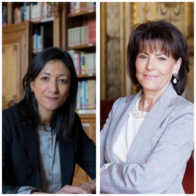 De gauche à droite : les sénatrices Amel Gacquerre (UC, Pas-de-Calais) et Dominique Estrosi Sassone (LR, Alpes-Maritimes)