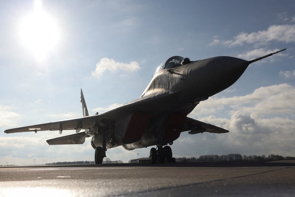 un Mig-29 exposé en Pologne.