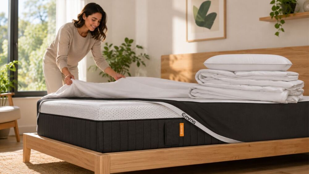 Le Super Pack Emma rassemble un matelas et plusieurs accessoires de literie dans une offre unique proposée pendant les soldes d'été.