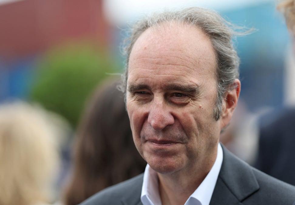 Xavier Niel, le fondateur de Free, lors de l’inauguration du porte-conteneurs de CMA CGM-FRANCE, en juillet 2026.