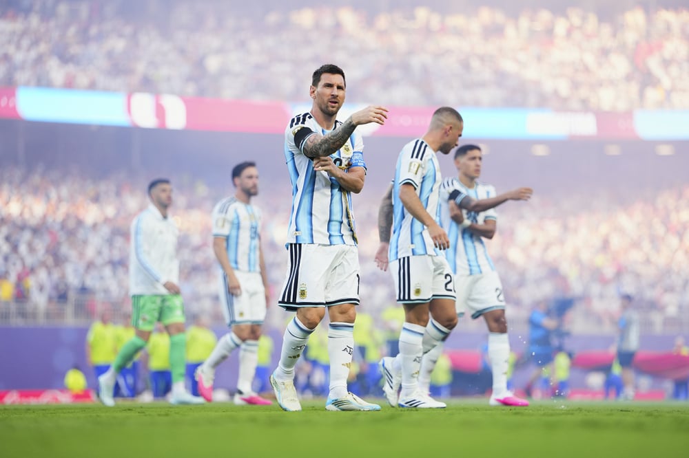 Lionel Messi avant le quart de finale opposant son équipe à la Suisse.