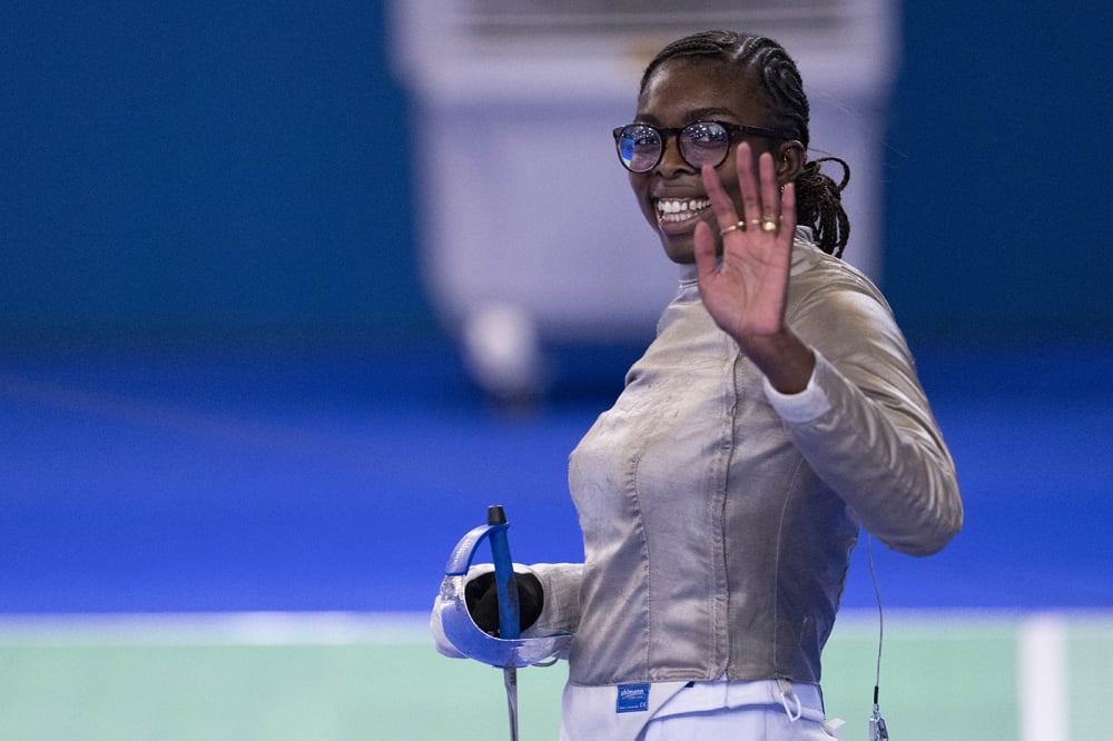 Sarah Noutcha, aux championnats d'Europe de Sabre, à Antony (Hauts-de-Seine), le 16 Juin 2026.