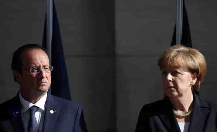 Francois hollande et angela merkel se retrouvent a strasbourg pour discuter de la grece