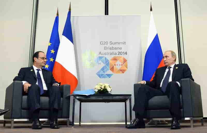 Vladimir Poutine et François Hollande n'évoquent pas le Mistral