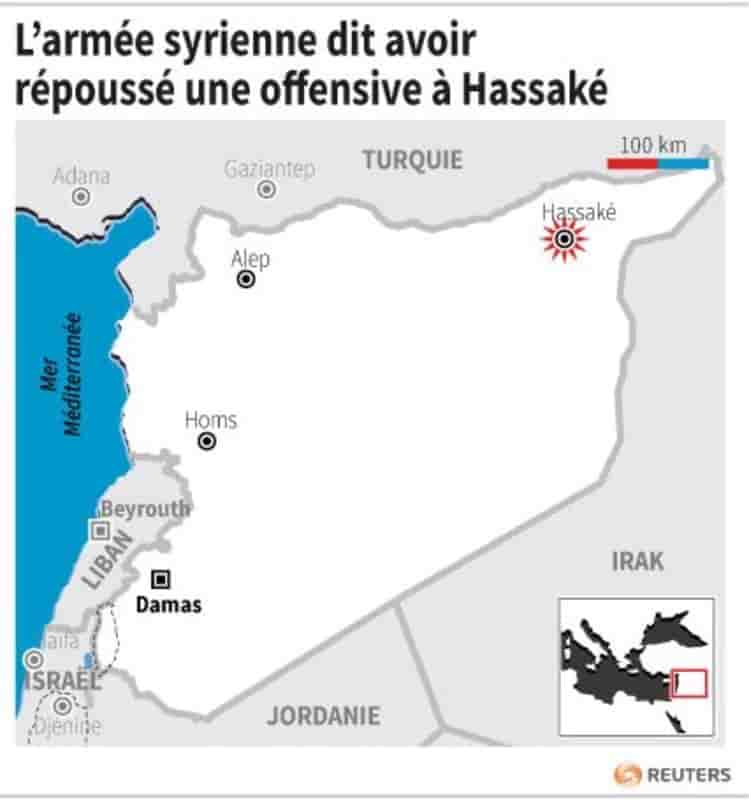 L’armee syrienne dit avoir repousse une offensive a hassake