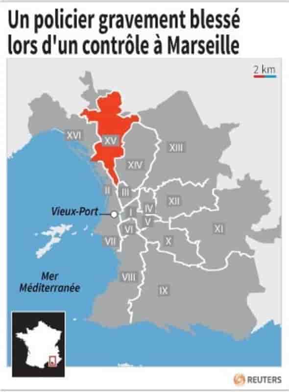 Un policier gravement blesse lors d'un controle a marseille