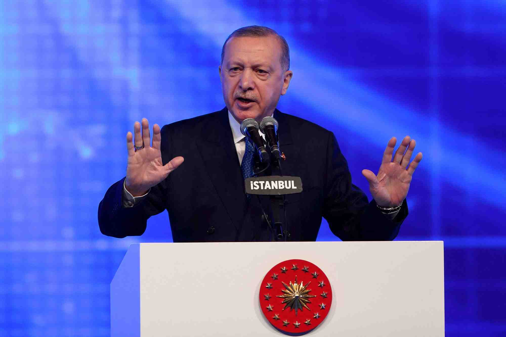 Photo d'archives de tayyip erdogan lors d'une reunion a istanbul
