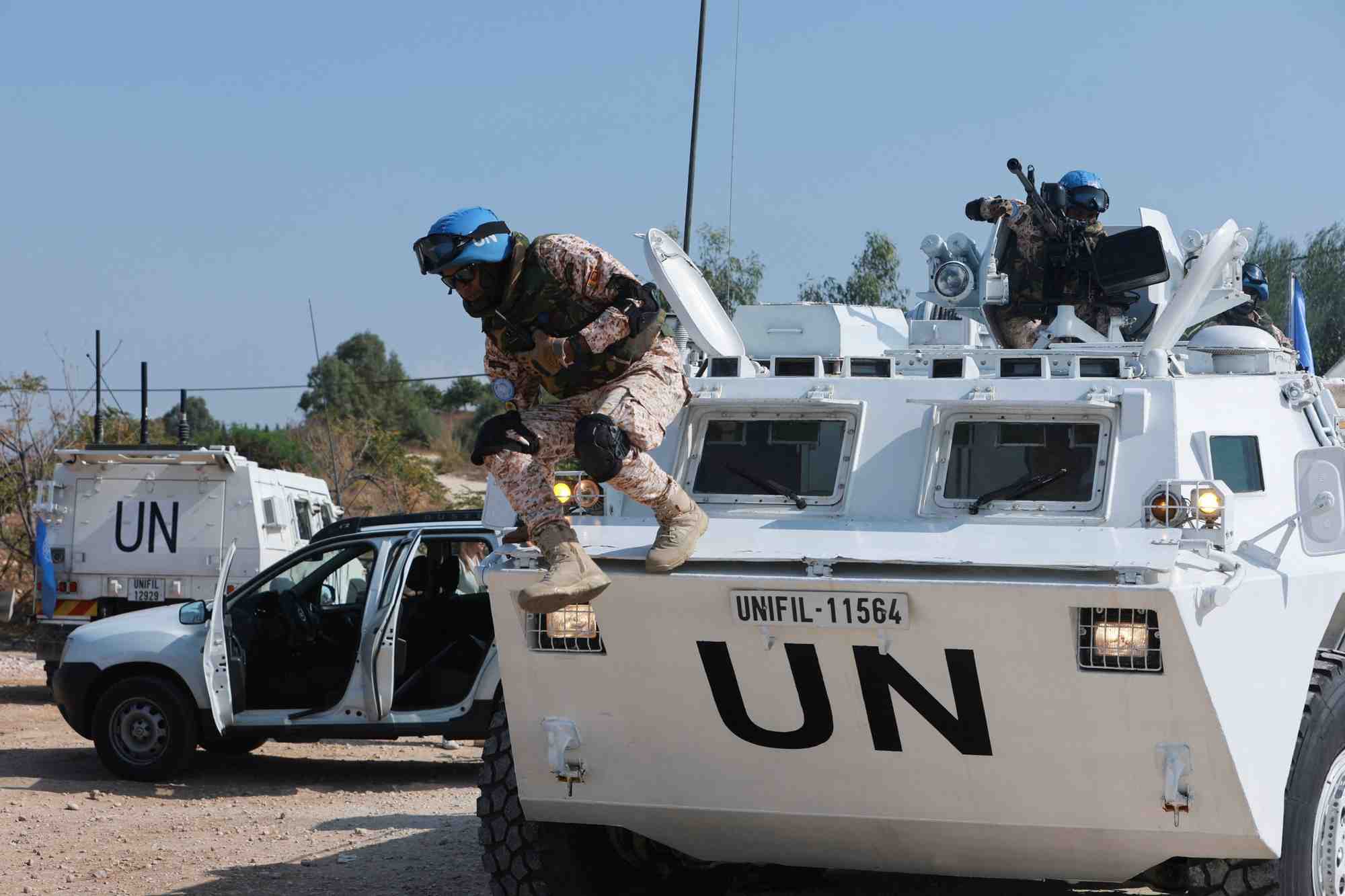 Un casque bleu de la finul a naqoura, dans le sud du liban