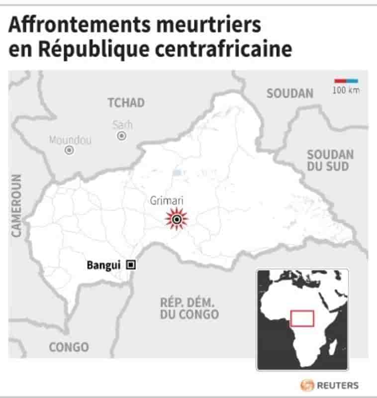 Combats dans une ville au nord de Bangui, 22 morts