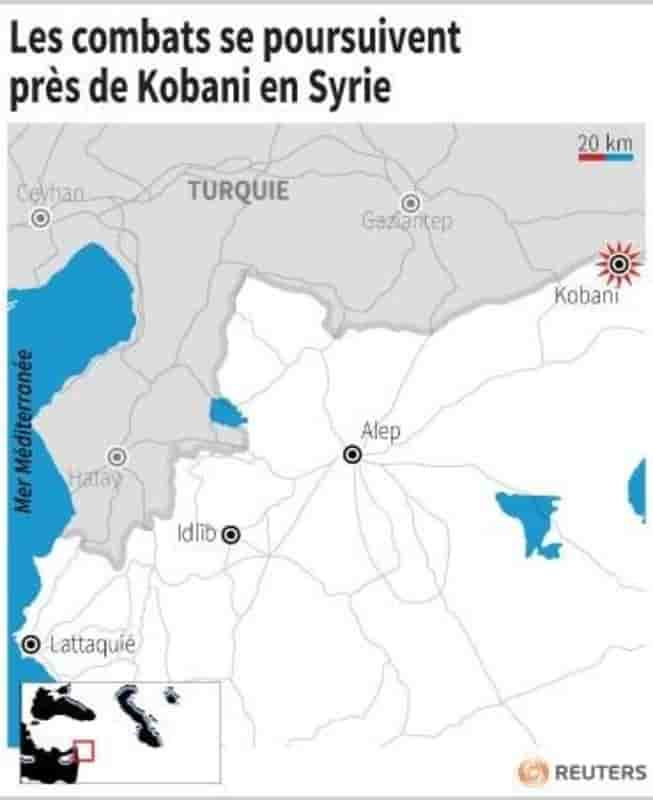 Les combats se poursuivent pres de kobani en syrie