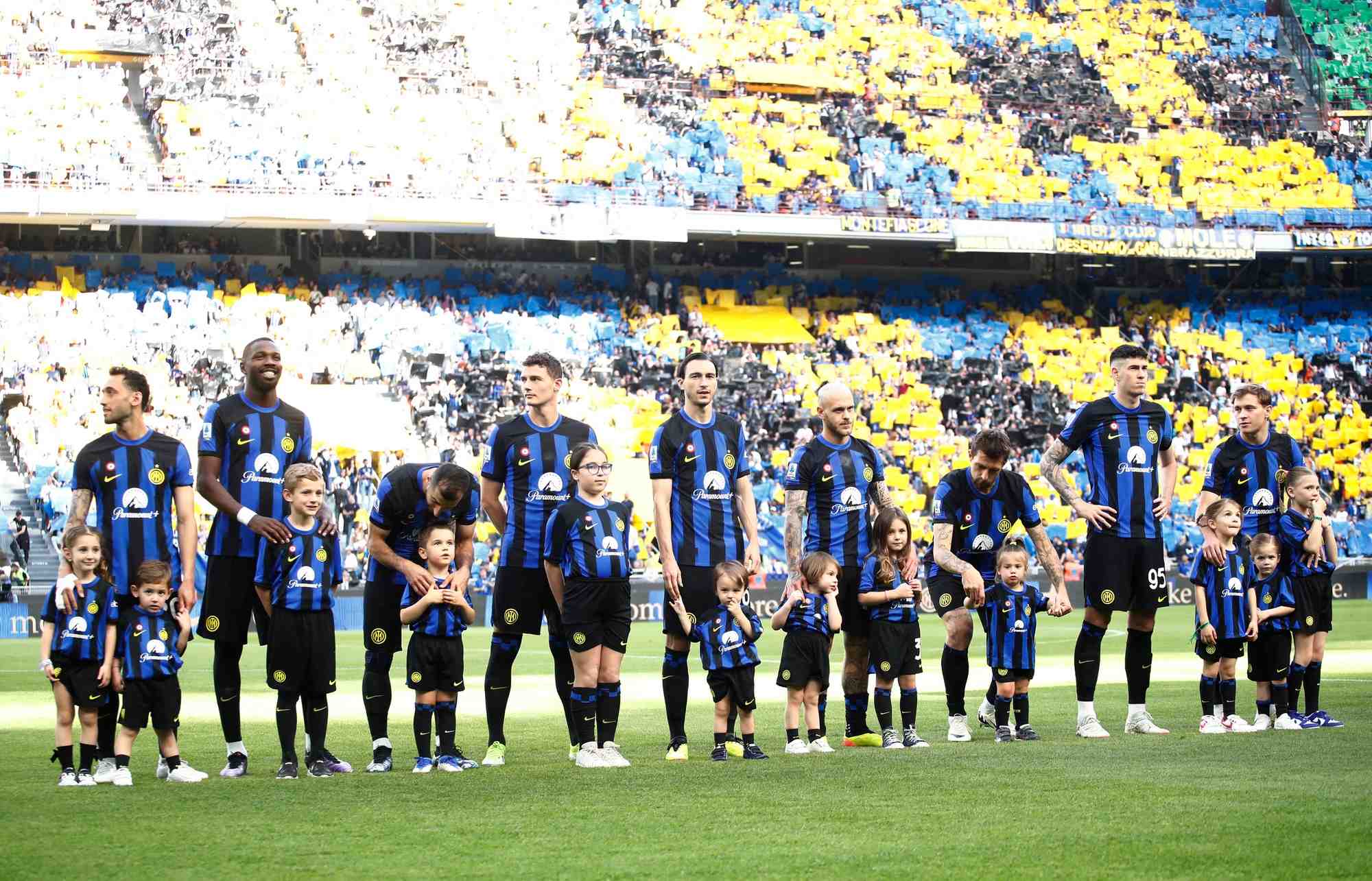 L'inter milan en ligne avant un match