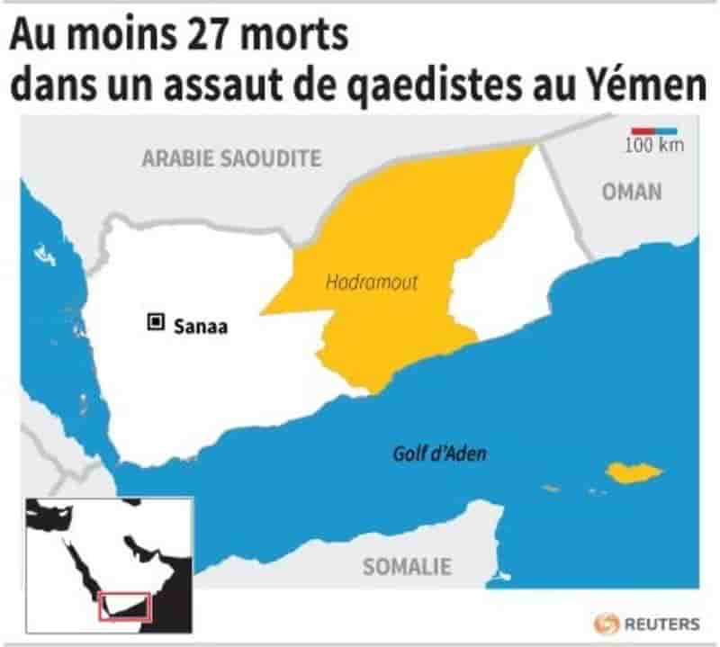 Au moins 27 morts dans un assaut nocturne de qaedistes au Yémen
