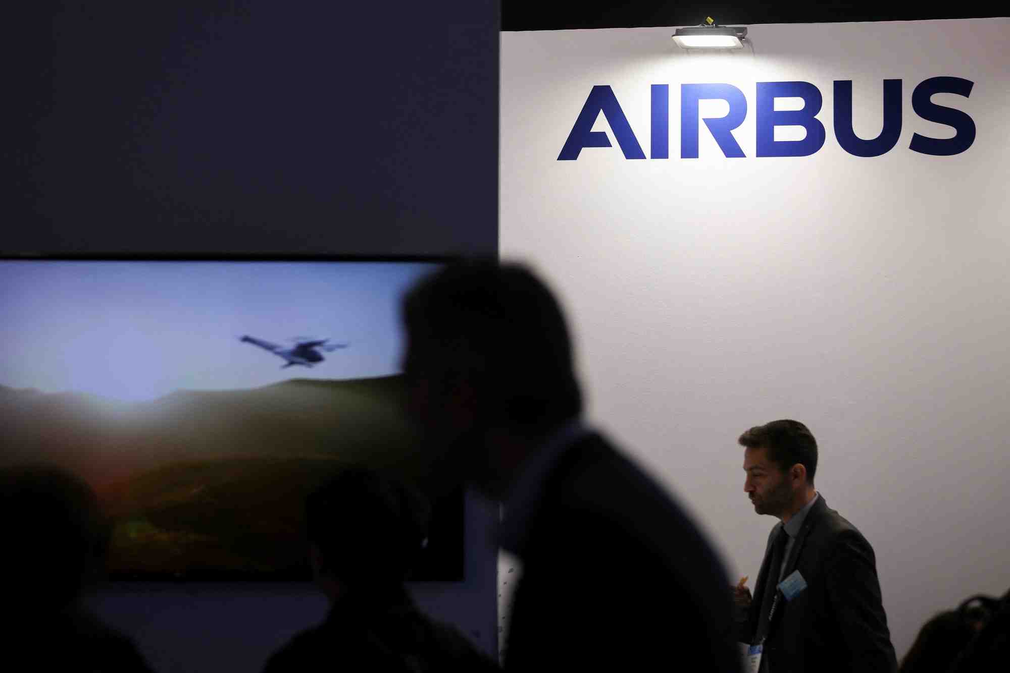 Le logo airbus lors d'un congres a barcelone