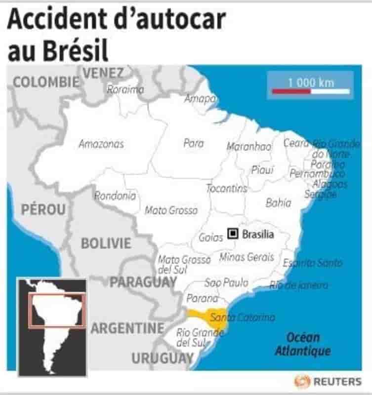 Accident d’autocar au bresil