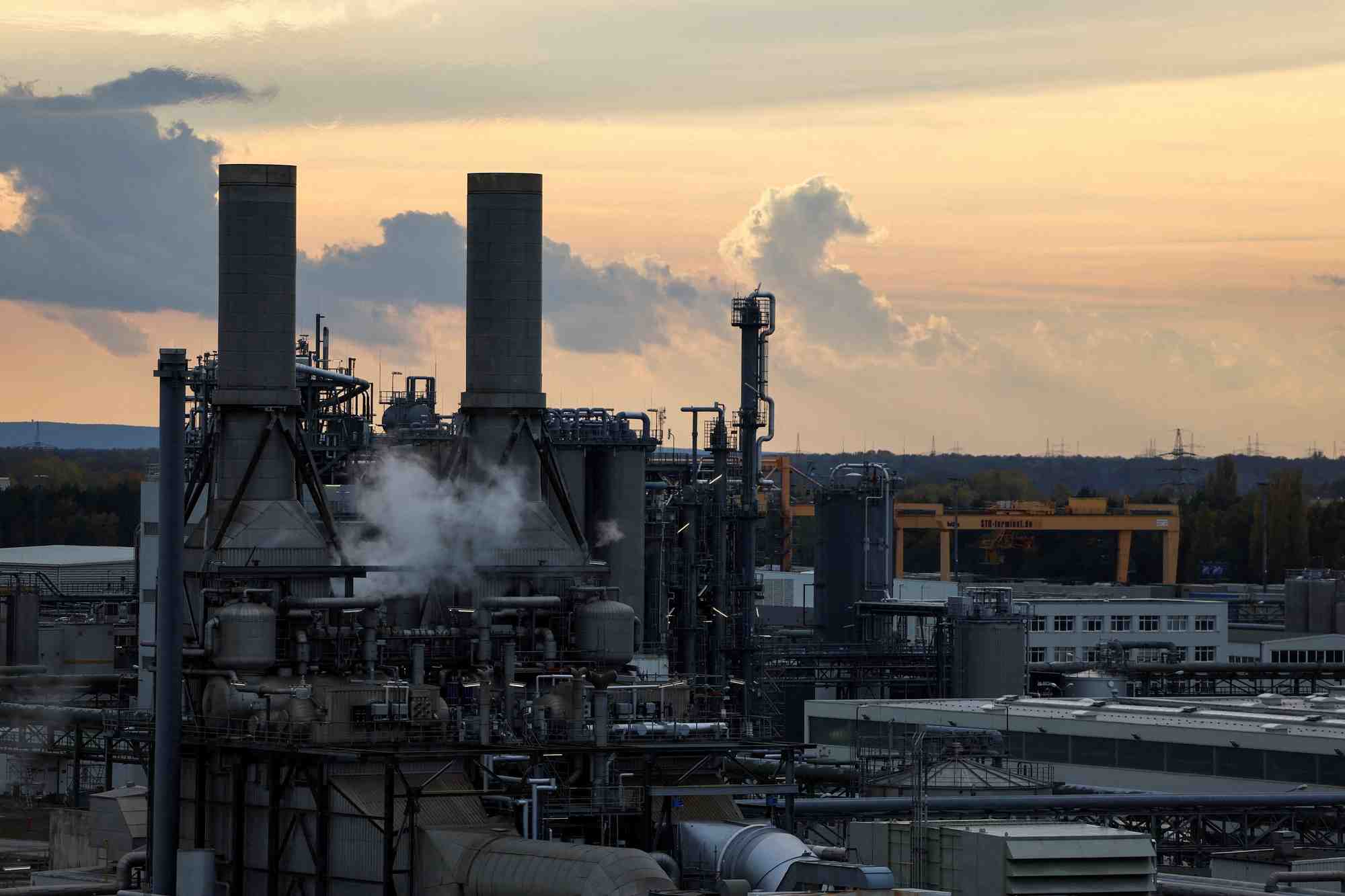 Vue sur l'usine basf a schwarzheide, en allemagne