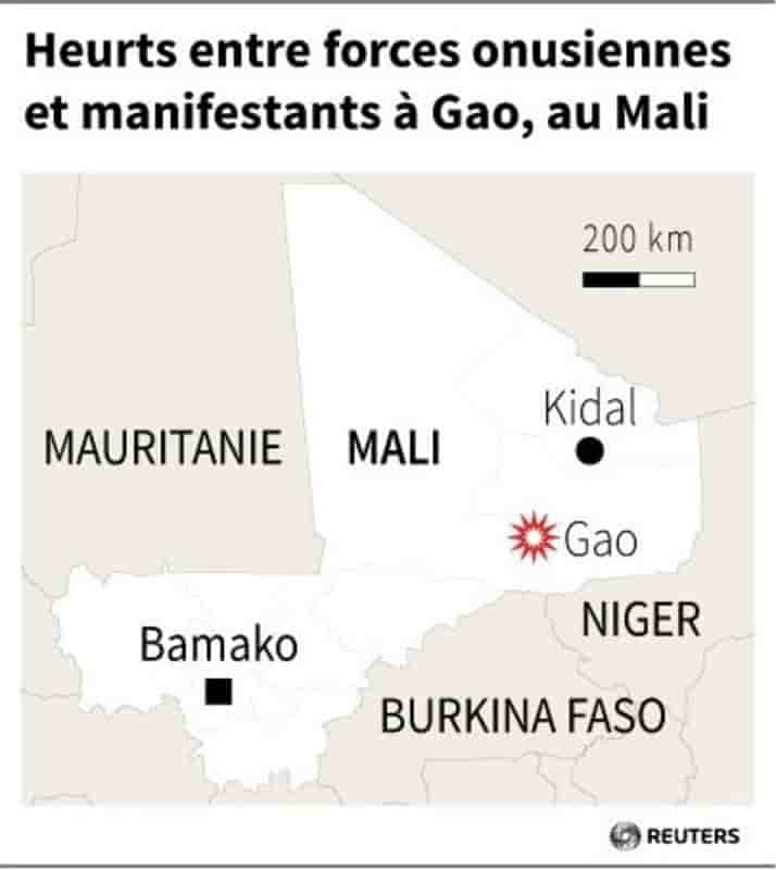 Heurts entre forces onusiennes et manifestants a gao, au mali