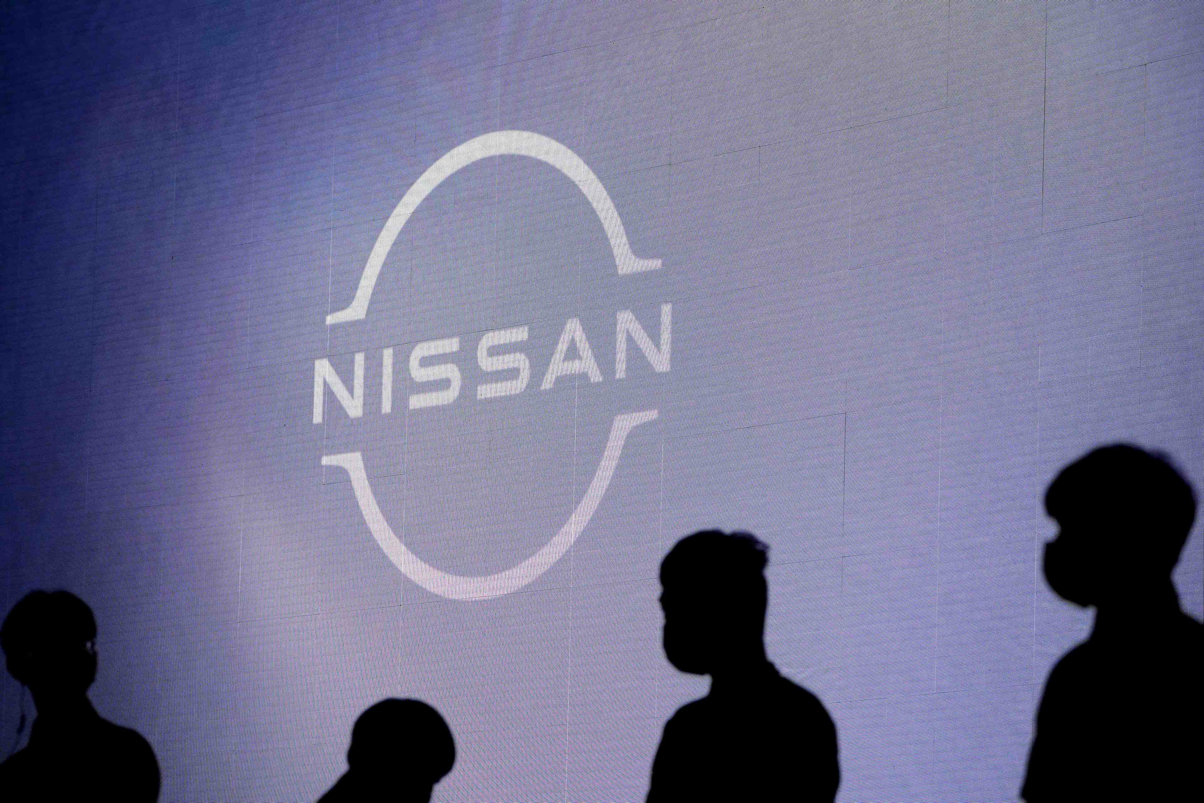 Un logo nissan lors de la foire automobile de shangai