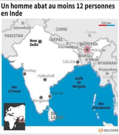 Un homme abat au moins 12 personnes en inde