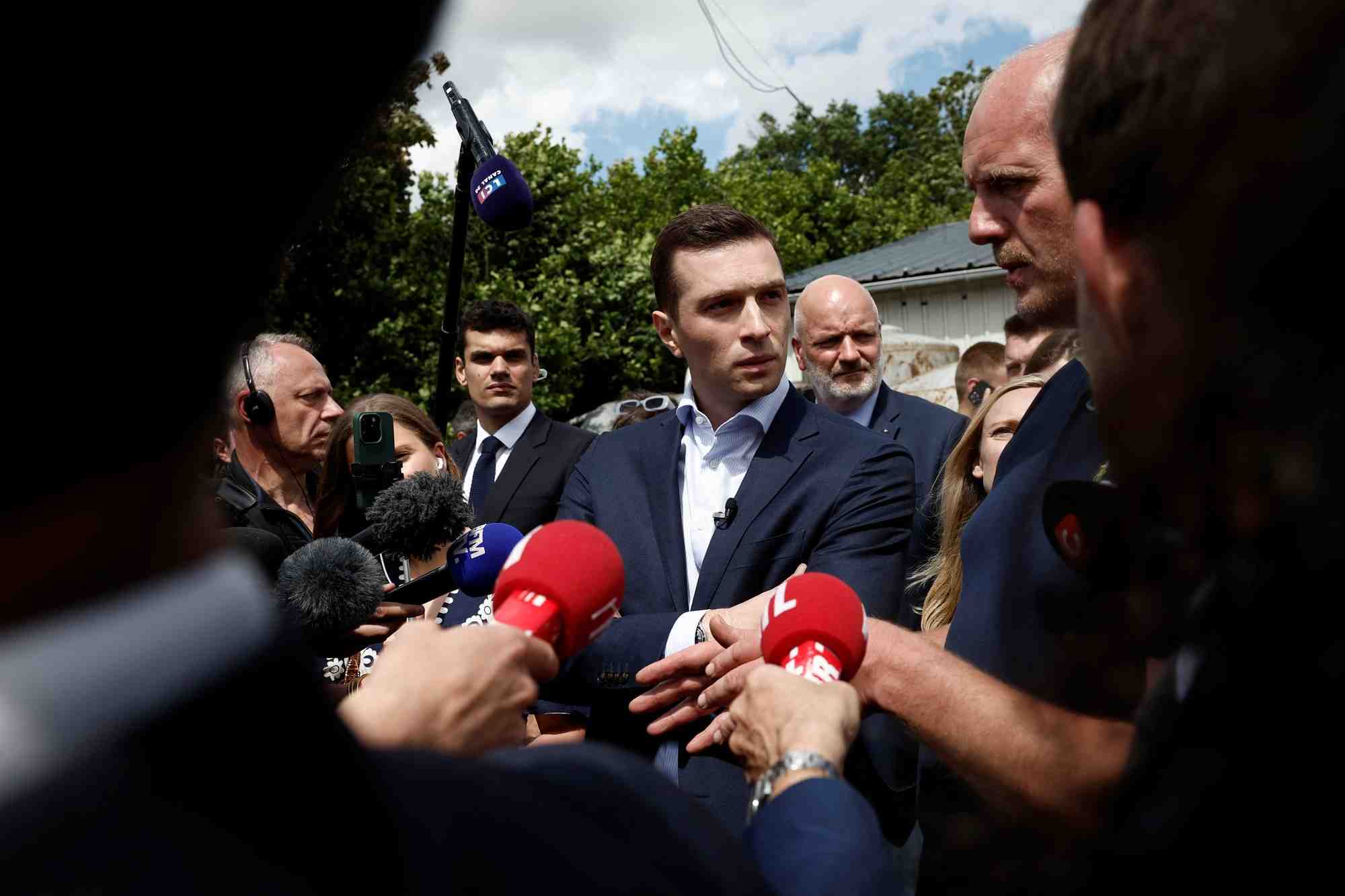 Le president du rassemblement national, jordan bardella