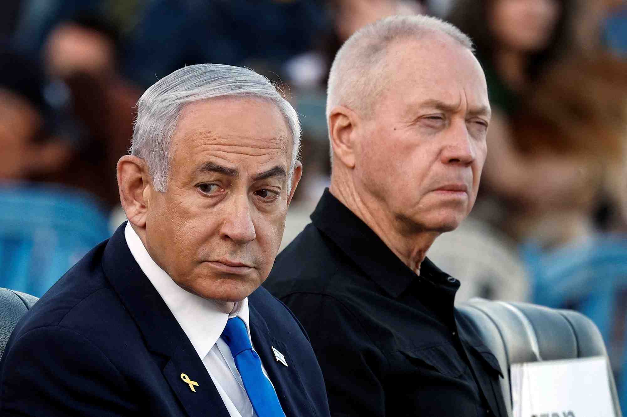 Le premier ministre israelien benjamin netanyahu et le ministre israelien de la defense yoav gallant