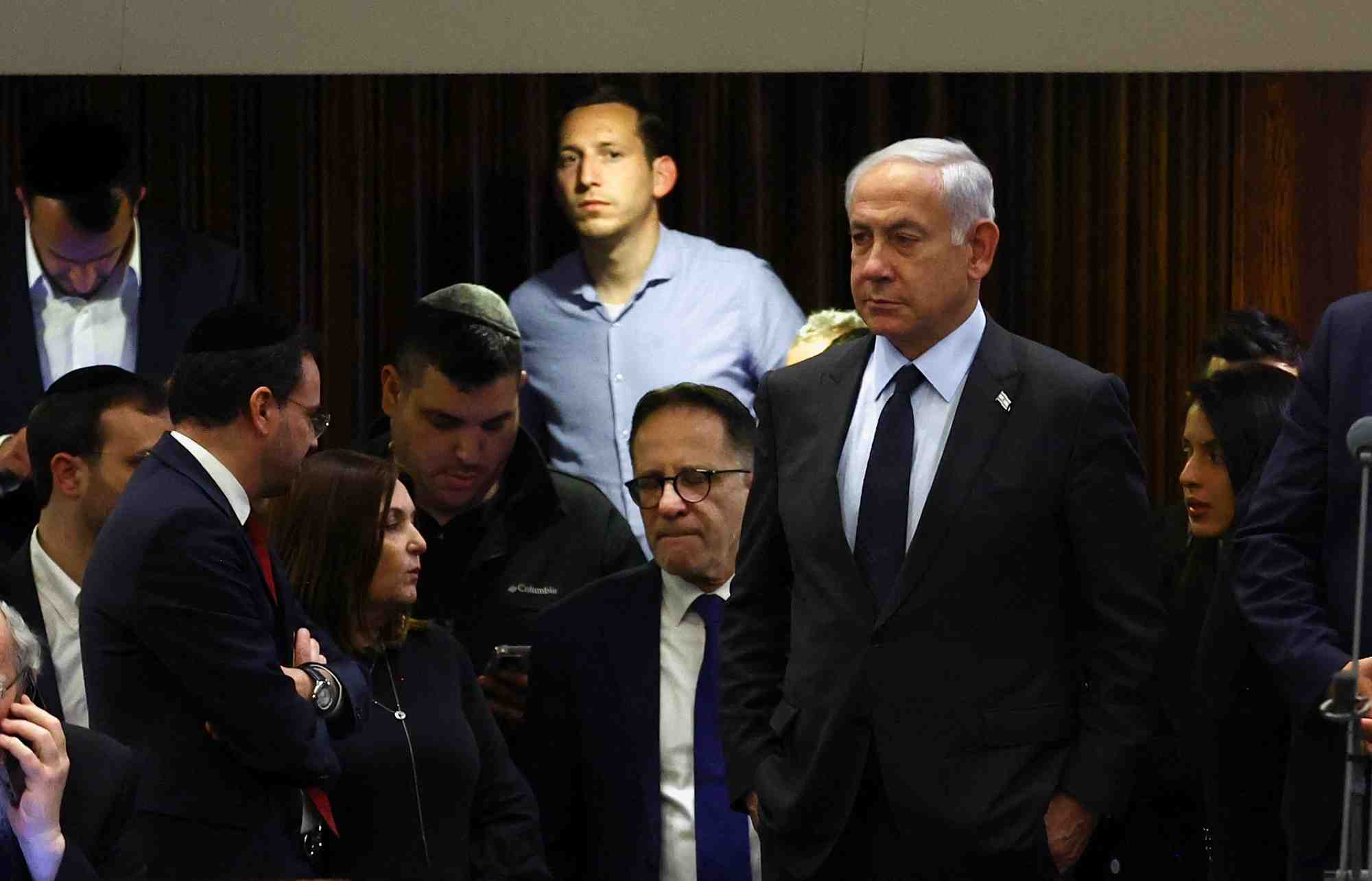 Le premier ministre israelien benjamin netanyahu lors d'une reunion a jerusalem